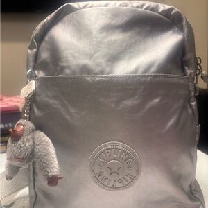 Kipling Metallic Backpack with Plush Keychain